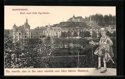 AK Marienbad, Blick nach Café Egerländer