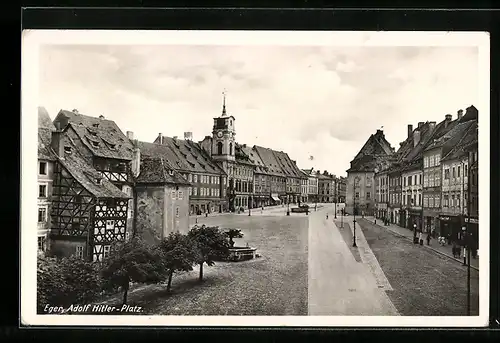 AK Eger, Platz aus der Vogelschau