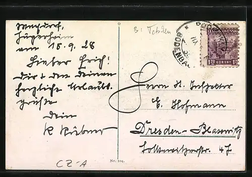 AK Tetschen, Marktplatz