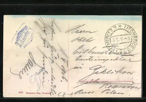 AK Leitmeritz / Litomerice, Stadtplatz, Rathaus, Stadtkirche