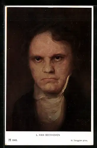 Künstler-AK H. Torggler: Ludwig van Beethoven, Portrait des Komponisten
