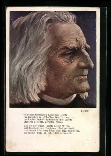 AK Portrait von Liszt, 1811-1886, Komponist