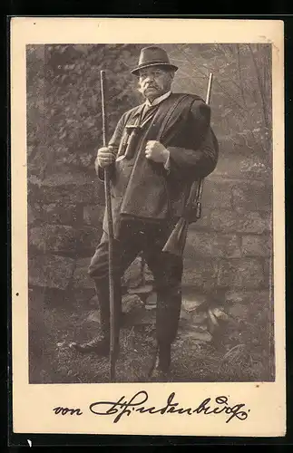 AK Paul von Hindenburg in den Bayerischen Bergen im Herbst 1923