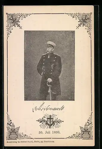 AK Bismarck in Uniform, 30. Juli 1898
