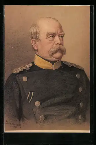 Künstler-AK Porträt des Reichskanzlers Bismarck in Uniform