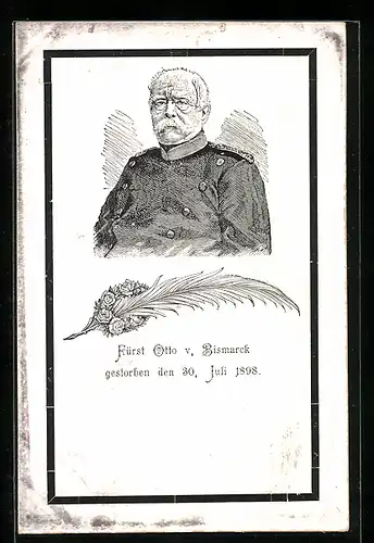Künstler-AK Fürst Otto von Bismarck, gestorben den 30. Juli 1898