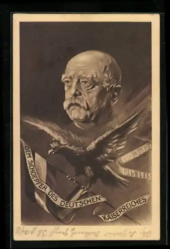AK Otto von Bismarck mit deutschem Adler