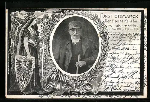 AK Fürst Bismarck, der eiserne Kanzler des Deutschen Reiches, gestorben am 30.7.1898