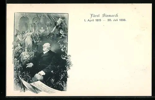 AK Erinnerung an den eisernen Kanzler, 1. April 1815-30. Juli 1898