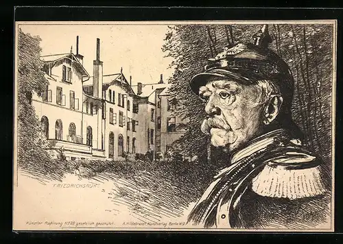 Künstler-AK Friedrichsruh, Bismarck in Uniform