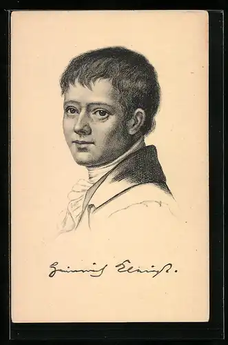 AK Heinrich von Kleist, Portrait des jungen Dichters