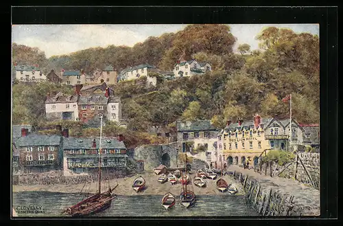 Künstler-AK A. R. Quinton: Clovelly, Panorama from the Quay