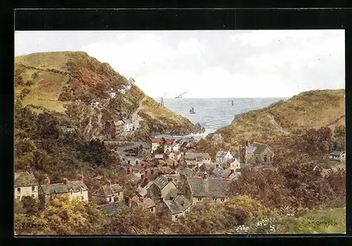Künstler-AK A. R. Quinton: Polperro, Panorama