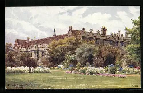 Künstler-AK A. R. Quinton: Oxford, St. John`s College Garden