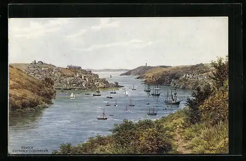 Künstler-AK A. R. Quinton: Fowey, Entrance to Harbour