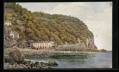 Künstler-AK A. R. Quinton: Clovelly, Panorama from the Beach