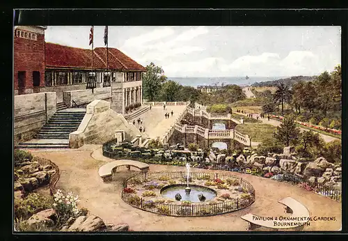 Künstler-AK A. R. Quinton: Bournemouth, Pavillon & Ornamental Gardens