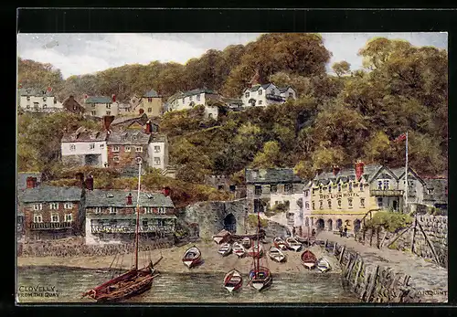Künstler-AK A. R. Quinton: Clovelly, Panorama from the Quay