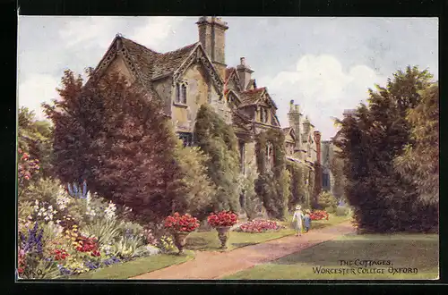 Künstler-AK A. R. Quinton: Oxford, Worcester College, The Cottages