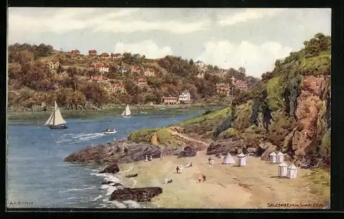 Künstler-AK A. R. Quinton: Salcombe, Panorama from Sunny Cove
