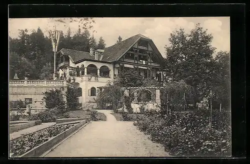 AK Villach-Bad, Hotel Karawankenhof mit Garten