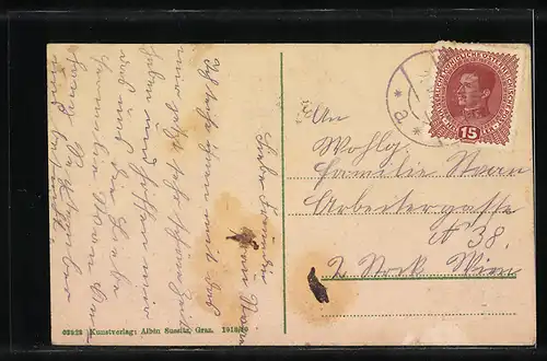 AK Kaindorf, Strassenpartie mit Kirche