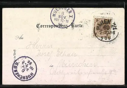 Lithographie Klosterneuburg, Innenansicht Gasthaus Stiftskeller, Veranda mit Saal, Fasselrutschen