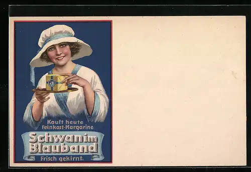 AK Reklame, Kauft heute Feinkost: Margarine Schwan im Blauband
