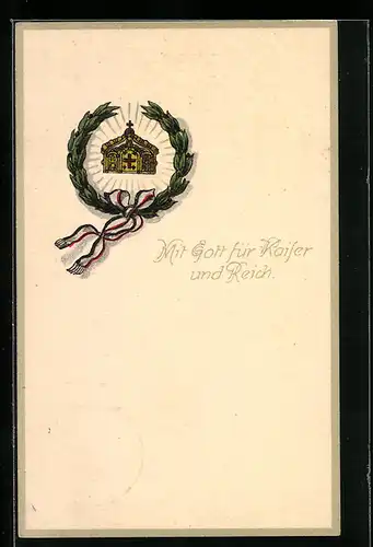 AK Mit Gott für Kaiser und Reich, Altar im Kranz