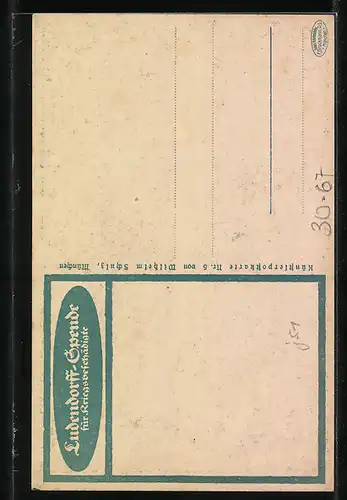 AK Ludendorffspende für Kriegsbeschädigte, Frau verteilt Spenden an Soldaten