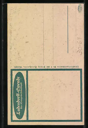 AK Helft alle zur Ludendorffspende für Kriegsgeschädigte, Männer pflanzen einen Baum