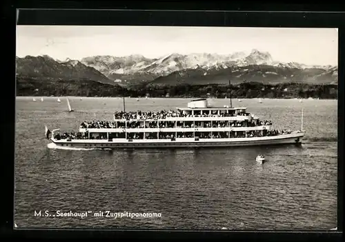 AK MS Seeshaupt mit Zugspitzpanorama, Bodensee