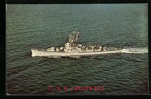 AK Kriegsschiff USS Cromwell (DE-1014) aus der Vogelschau