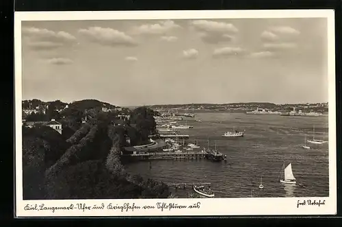 AK Kiel, Langemark-Ufer und Kriegshafen vom Schlossturm aus