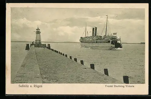 AK Sassnitz /Rügen, Trajektschiff Drottning Victoria