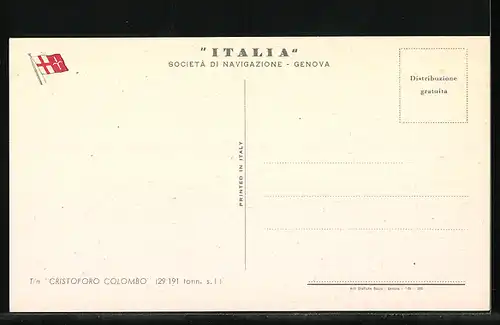 AK Passagierschiff Cristoforo Colombo aus der Ferne