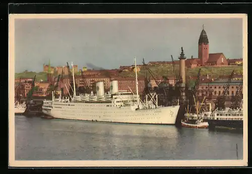 AK Passagierschiff M.S. Gripsholm im Hafen