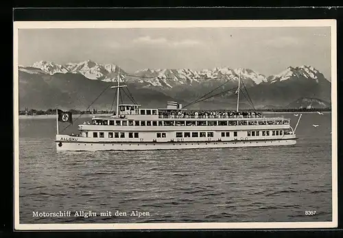 AK Motorschiff Allgäu mit den Alpen, 