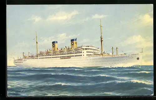 Künstler-AK Passagierschiff MS Italia der Home Lines