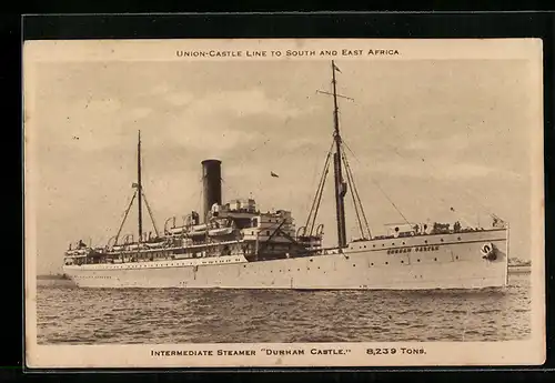 AK Intermediate Steamer Durham Castle, Union Castle Line