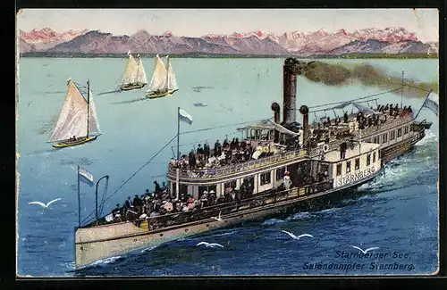 AK Salondampfer Starnberg auf dem Starnberger See