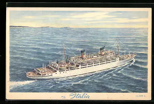 AK Passagierschiff M. S. Italia vor der Küste