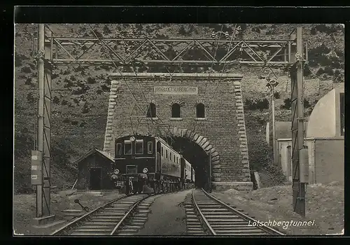 AK Lötschbergtunnel, schweizer Eisenbahn
