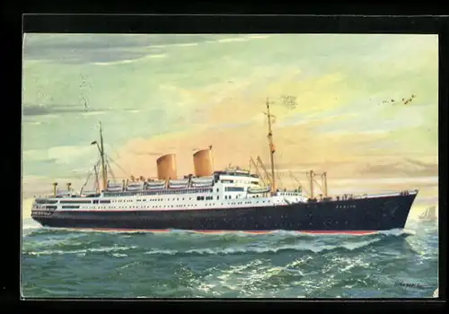 Künstler-AK Passagierschiff Berlin, Norddeutscher Lloyd Bremen