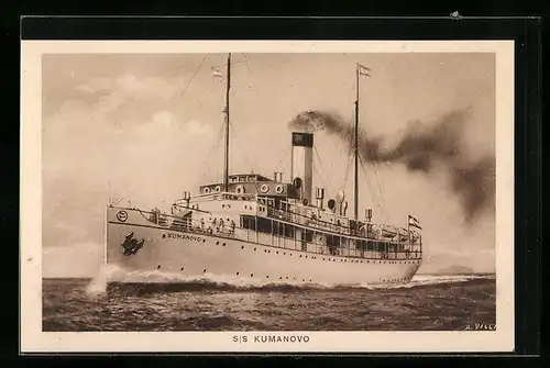 AK Passagierschiff SS Kumanovo auf See