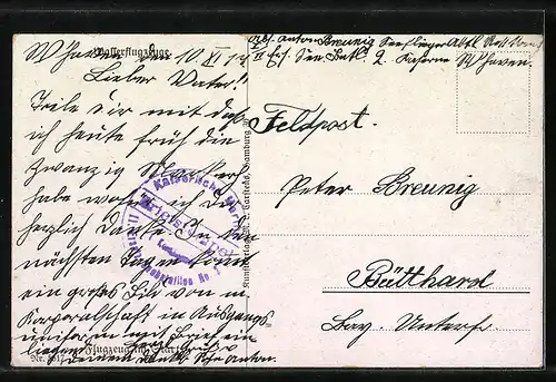 Künstler-AK Wasserflugzeug beim Start