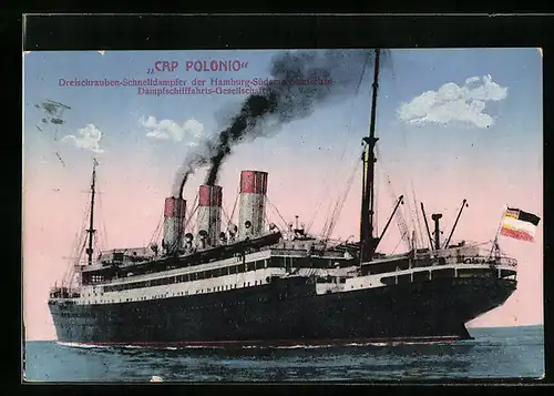 AK Dreischrauben-Schnelldampfer Cap Polonio in Fahrt