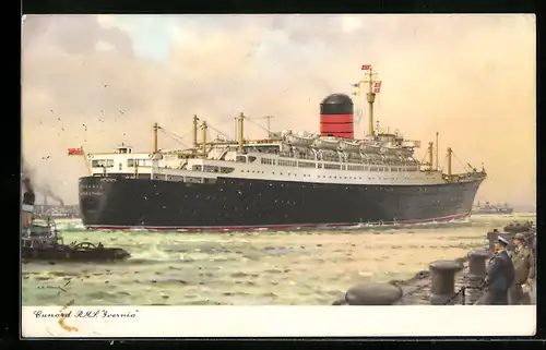 AK R.M.S. Ivernia verlässt den Hafen