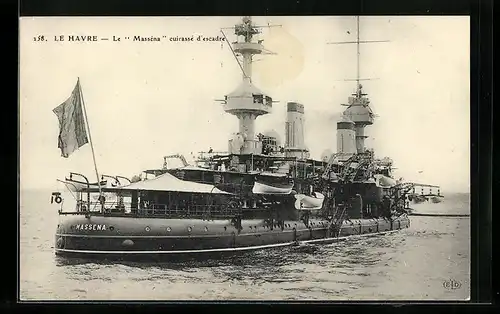 AK Le Havre, Kriegsschiff Masséna in Fahrt