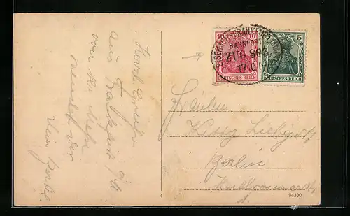 AK Bahnpoststempel Eisenach-Frankfurt /Main, Zug 803